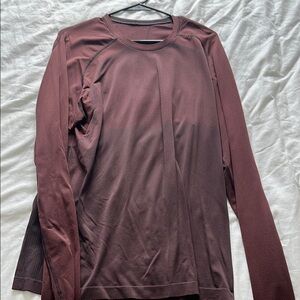 Maroon Long Sleeve Athletic Shirt